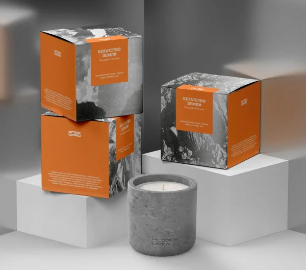 Свеча ароматизированная в бетоне